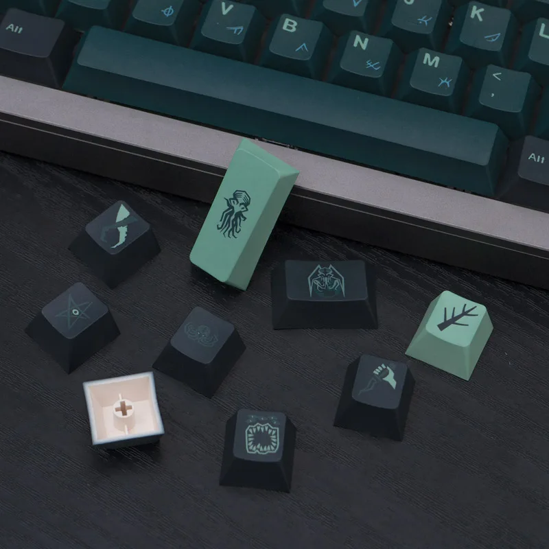 MX 스위치 기계식 키보드용 GMK Terror 아래 키캡, 체리 프로파일 23/129 키 PBT 소재, 맞춤형 DYE-SUB 키캡