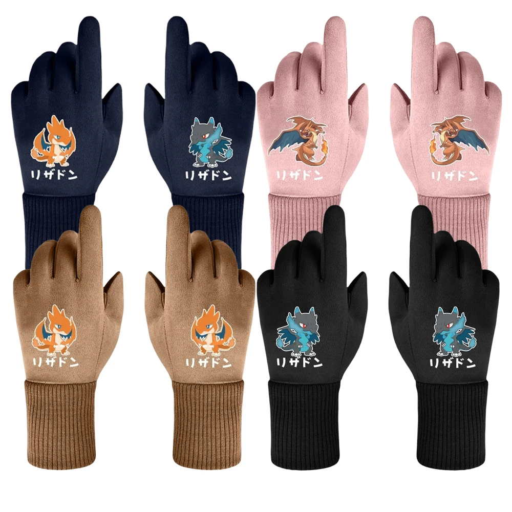 

Anime Pokemon Charizard Originality Winter Children Cartoon Handsome Trend To Resist The Cold Outdoor Sports Cycling Gloves