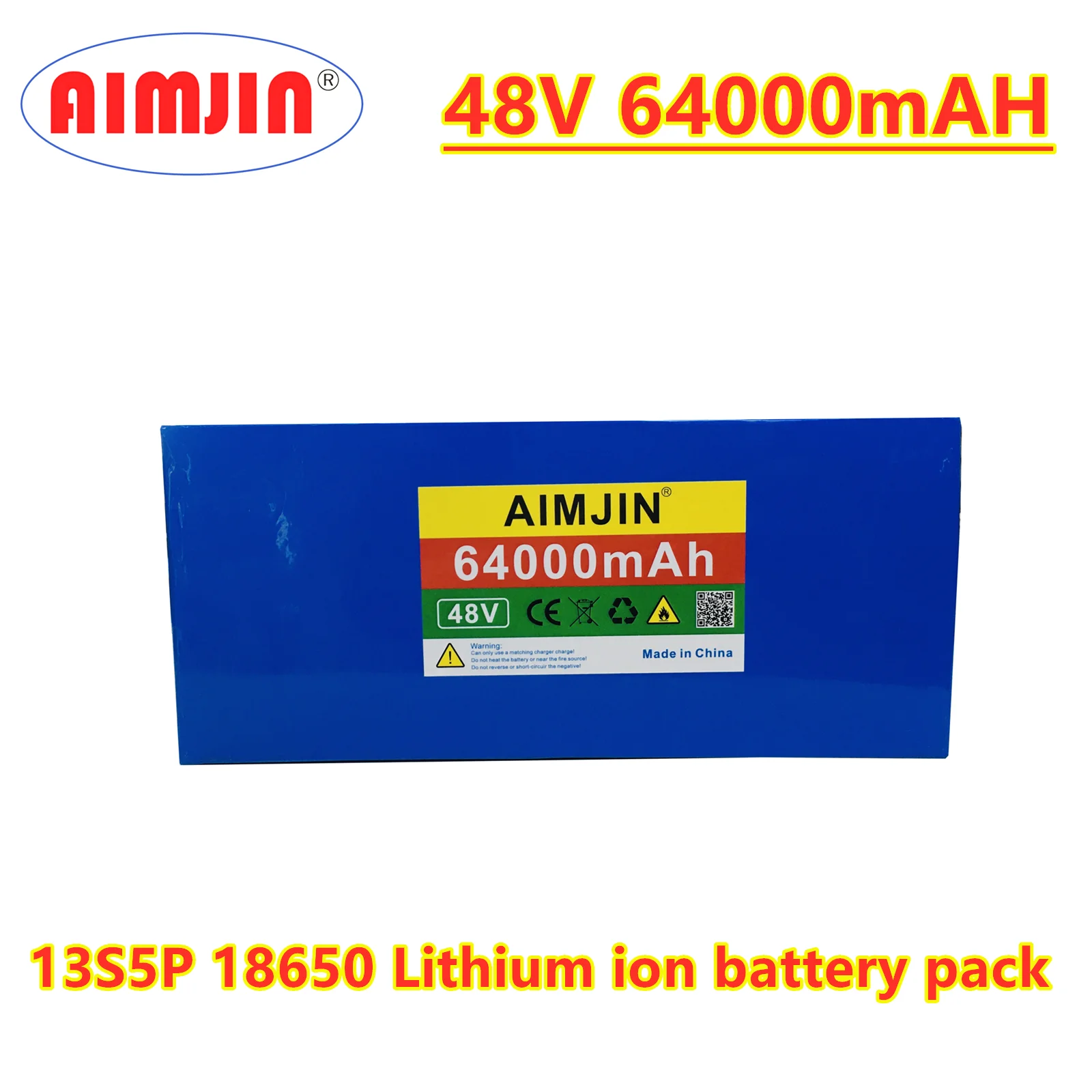

48V 64Ah 18650 13S5P 1000W Scooter Battery Pack for Electric Bike