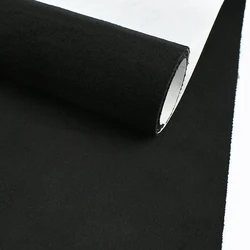 Luxury Suede Self - Adhesive Fabric for Interior Trim & Decor - Versatile Sizes, 0.8mm Thick Velvet Finish (Black)