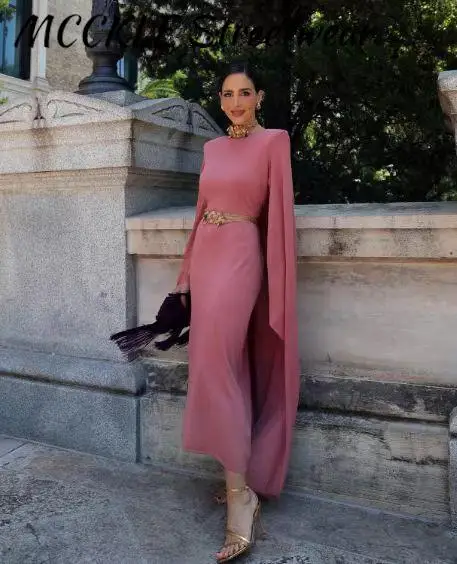 Vestido-de-fiesta-elegante-para-mujer-Mangas-de-capa-ajustado-a-la ...
