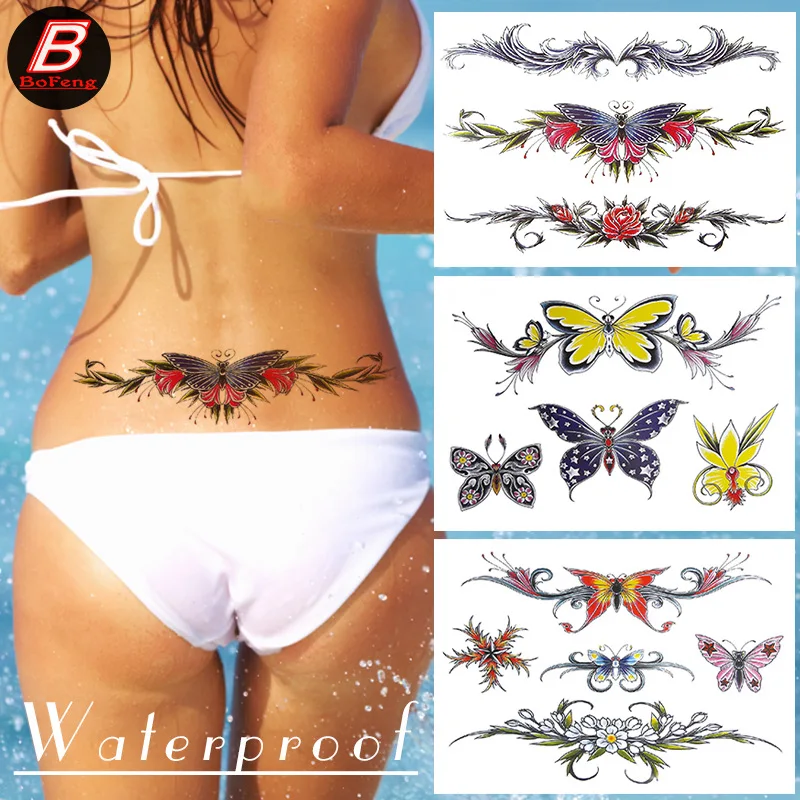 Tattoo Sticker Temporary Tattoos Tatoo Stickers Waterproof Temporary Fun Tattoo Sexy Waist Tattoo Cover Scar Female Waterproof Female Belly