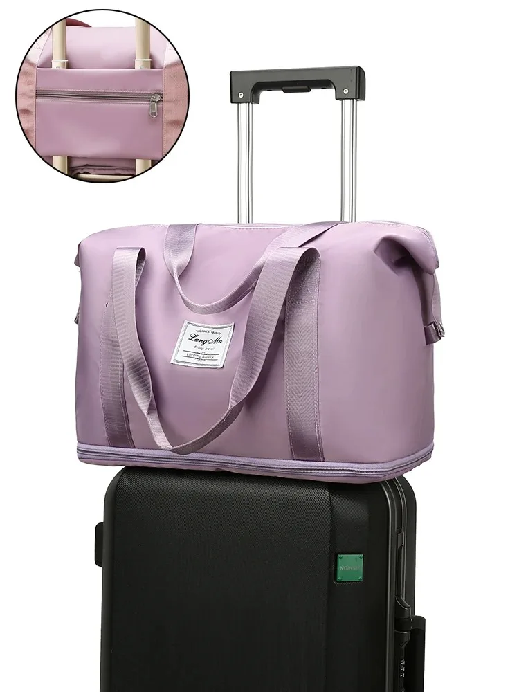 Carry On Travel Duffle Bag Nylon Waterproof Yoga Sports Bags Fitness Gym Bags for Women Large Capacity Storage Luggage Handbag 4