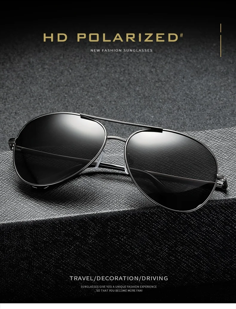 Luxuriöse photochrome Piloten-Sonnenbrille, polarisiert, für Herren und Damen, zum Autofahren, Chamäleon-Sonnenbrille, wechselnde Farbe bei Tag und Nacht – Detail 1