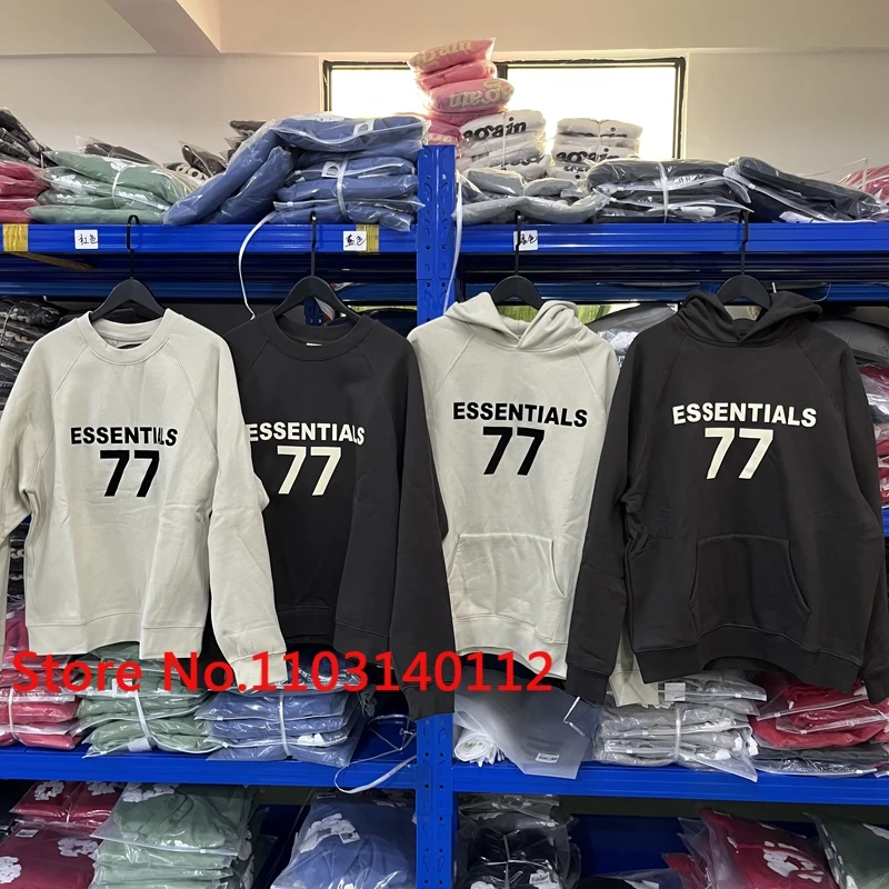 

Multi-style Essentials Hoodies Fall Winter Top Quality Flocking Simple Fashion Sweatshirts Daily Casual Men Women Hoody Pullover