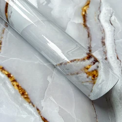 Elegant Marble Pattern Self-Adhesive Decorative Wallpaper - Oil Resistant Sticker for Home, Dining, and Living Spaces (WHITE)