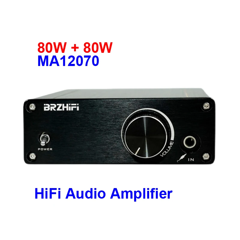 Infineon MA12070 2*80W Digital Audio Power Amp For Speakers 20W~200W HiFi Stereo Amplifier Class D Aux DC15-19V
