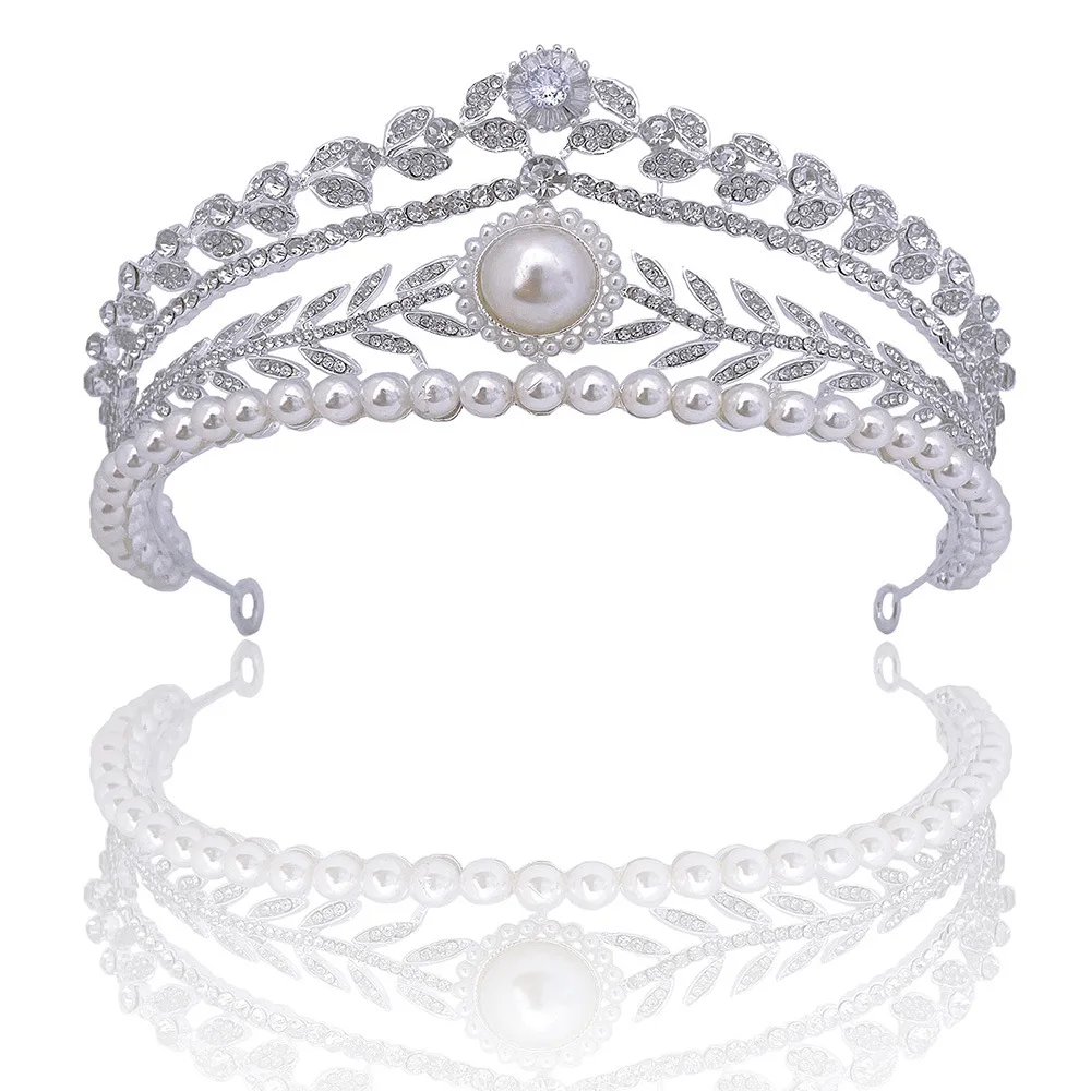 

New Bridal Crown Zircon Pearl Daily Wedding Decoration Women's Luxury Birthday Headdress