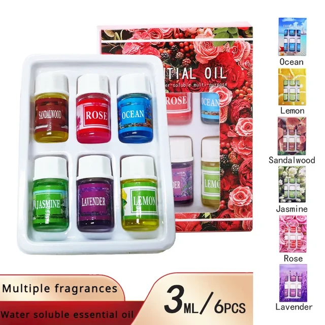 Coffret cadeau de château essentiel, diffuseur d'arômes, humidificateur d'air, soluble dans l'eau, désodorisant, parfum, recharge de parfum de voiture, 6 pièces par ensemble 1