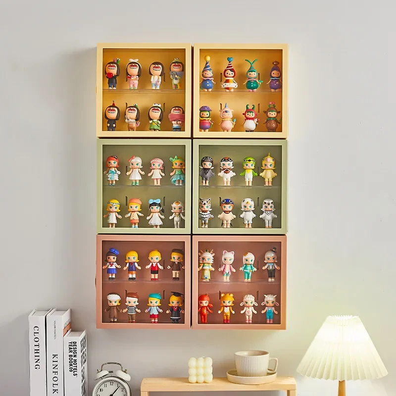 24.5x24.5x8cm Wall Mounted Clear Acrylic Box Figures Display Case Figures Display Stand Dust Proof Doll Toy Storage Box 2