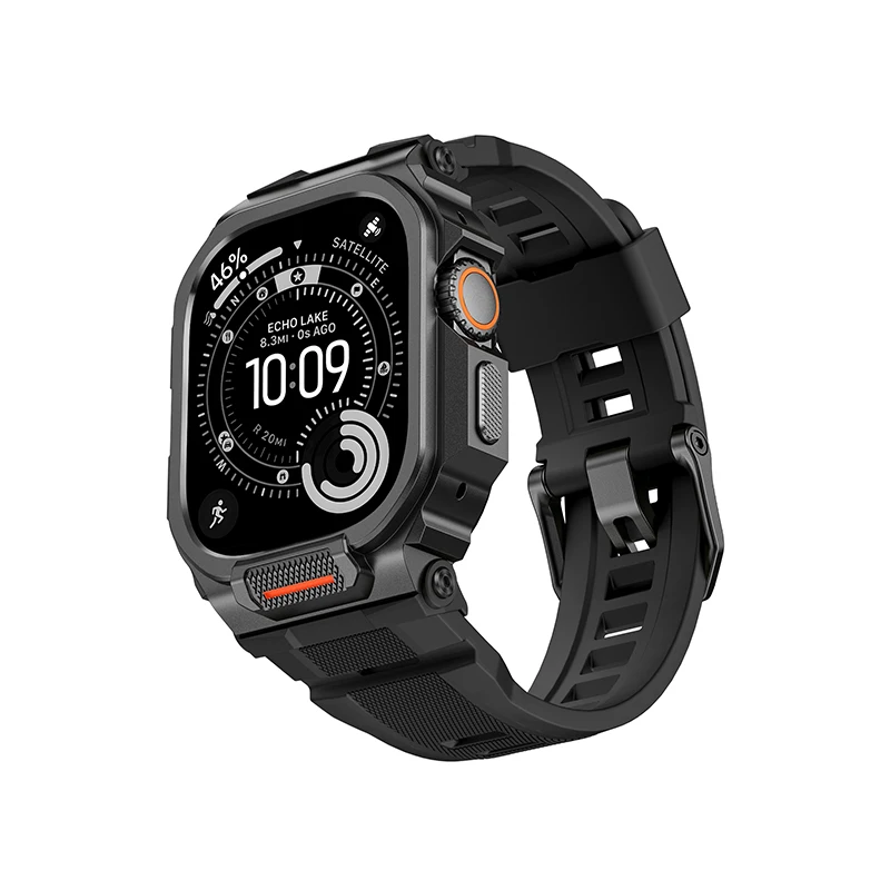 Enhanced Protective Metal Case and Strap for Apple Watch - Drop Resistant Armor Design