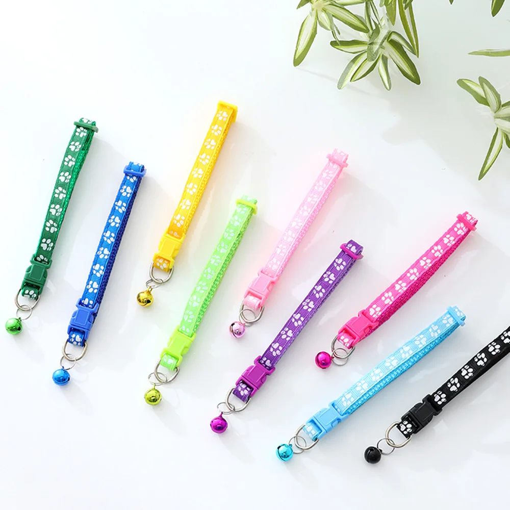 Title 9, Multi-color Adjustable Cat Pet Collar Cute Paw ...