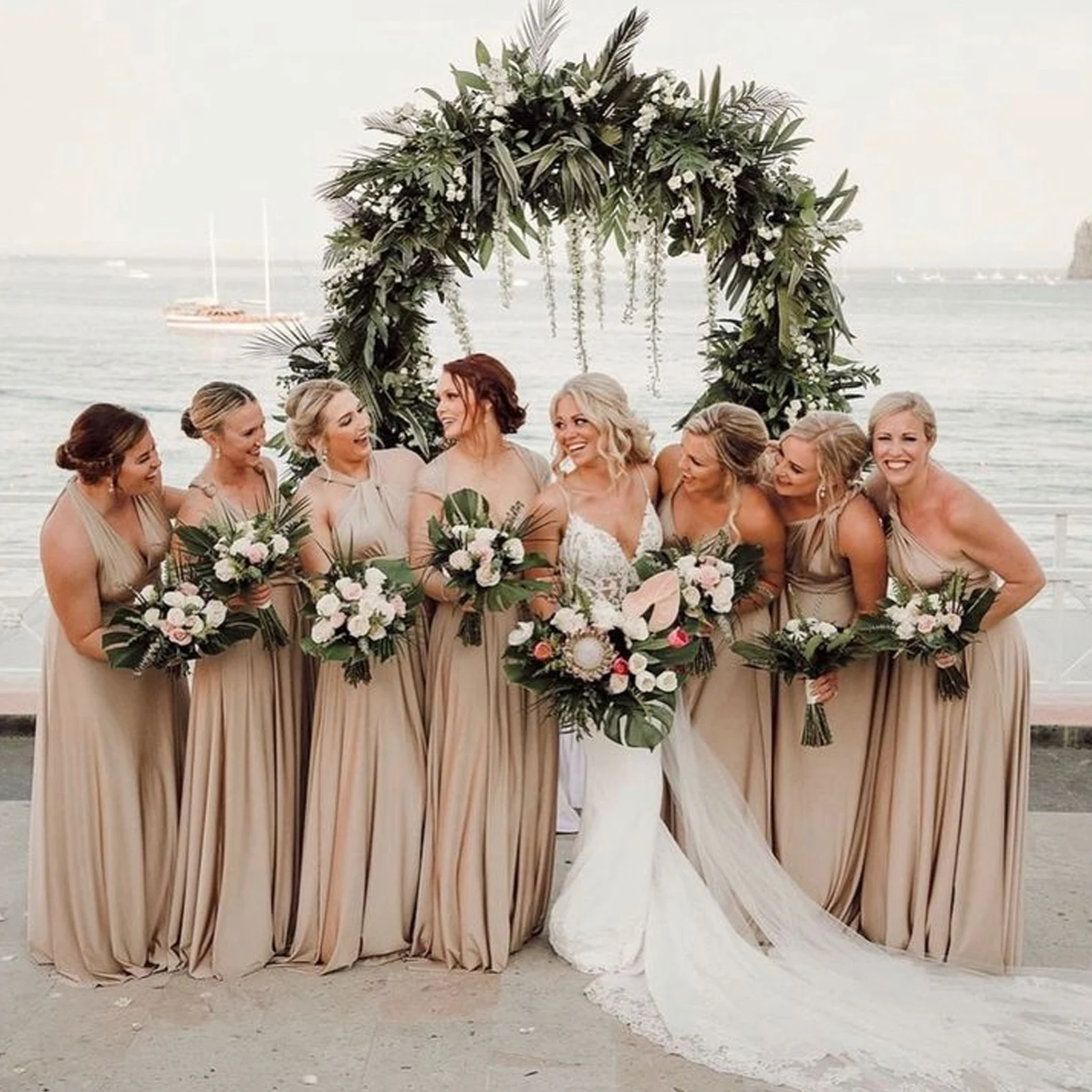 

Chiffon Off-Shoulder Bridesmaid Dresses 2023 Sleeveless Floor Length Wedding Party Gown For Women Custom Mujer Invitada Chic