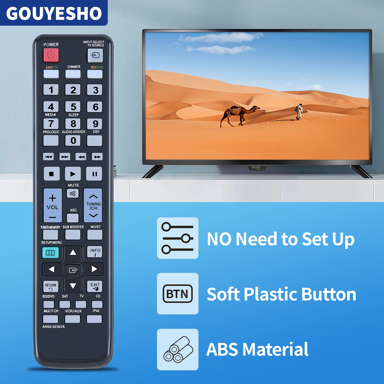 삼성에 적합한 AV 리시버 HW-C700B AH59-02307A 리모컨, HW-C700 HW-C770BS HW-C770B