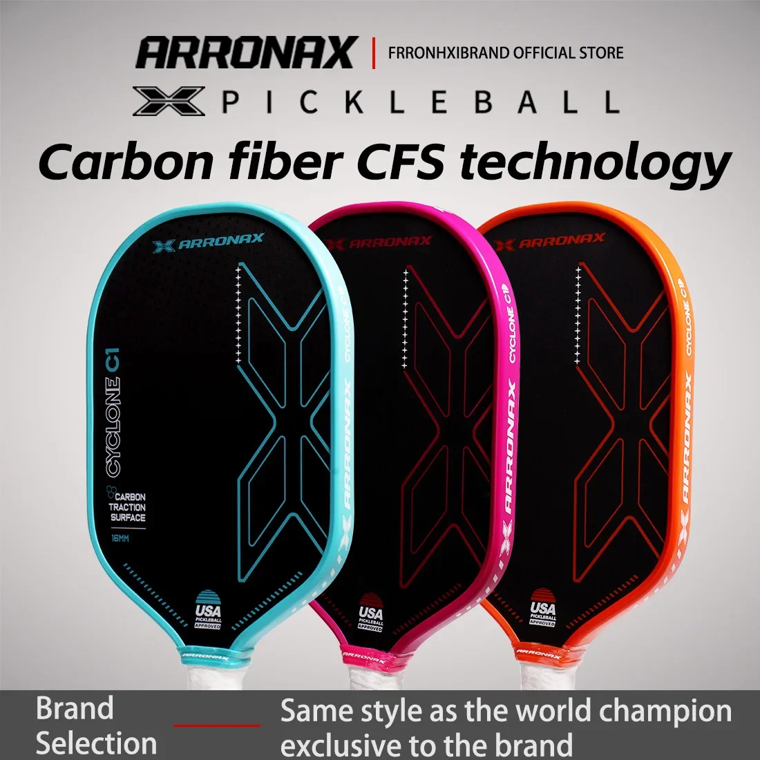 ARRONAX-열성형 Usapa PP 벌집 피클볼 패들, 탄소 마찰 표면, 16mm 연장 하이브리드 폼 에지