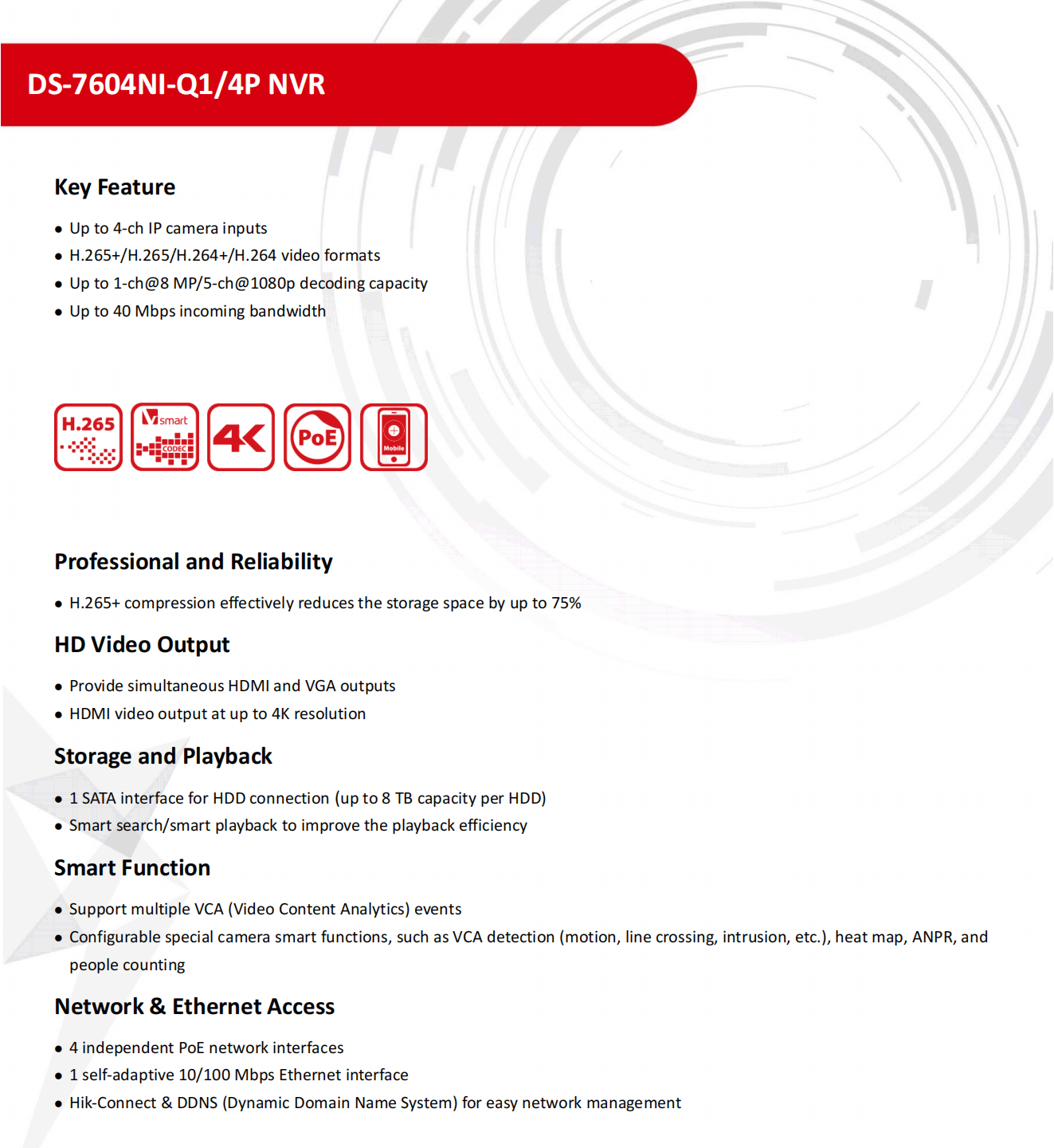 Hikvision Ip Domain Setup Hikvision 8MP 4-ch 1U PoE 4K NVR DS