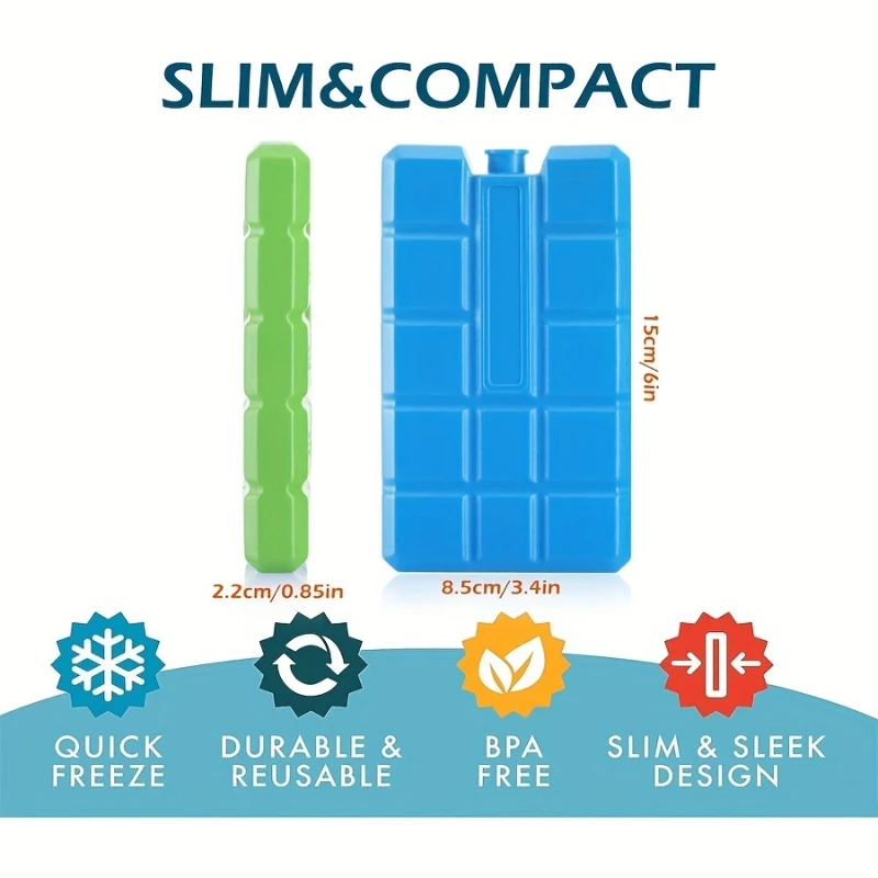 4PCS Ice Crystal Box, Air Conditioning Fan, Ice Plate, Repeated Use for Refrigeration, Camping Ice Bag, Ice Pack, Refrigerator