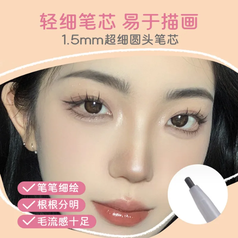 VEECCI Slim Eyebrow Pencil Waterproof Matte Makeup Double Head Lasting Non-Smudged Eye Brow Pen Tint with Brush Cosmetics 4