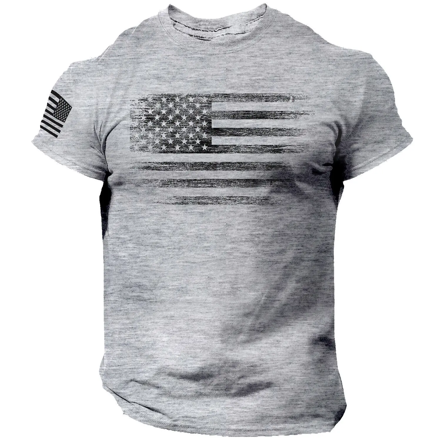 Gym Men's T-shirt 3d Print USA Flag T Shirt Oversized Casual Short-sleeved Summer Sportswear Men Clothing Tees Tops