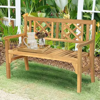 4' Foldable Acacia Garden Bench 2