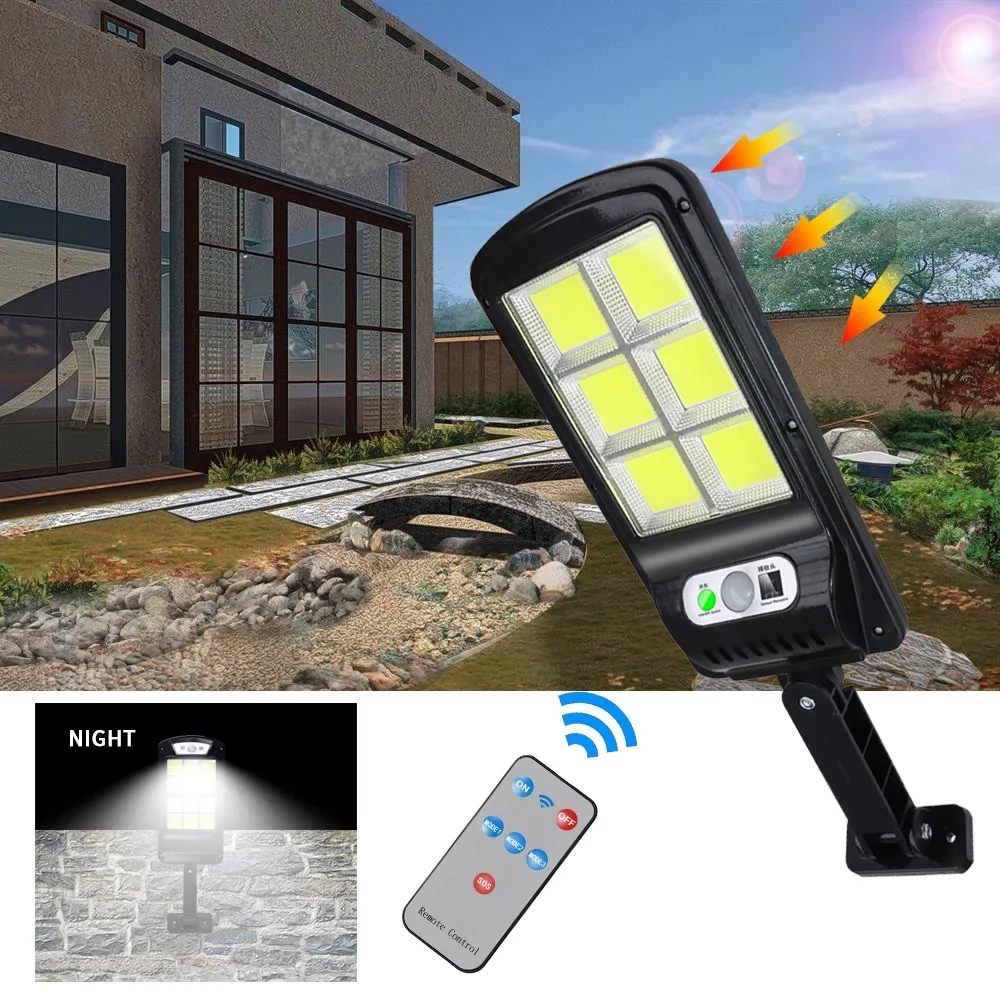 Outdoor Spotlights LED Street Floodlight Solar Panel Lighting Lamp Road Lamp Wireless Outdoor Waterproof Road light 20 hours