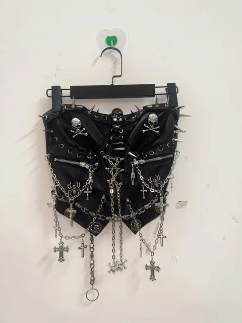 Spikey Skull and Chain Cropped Top 5