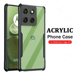 Custodia Armor Shockproof Trasparente per Motorola Edge 60 5G - Cover Protettiva Ibrida in Acrilico e TPU