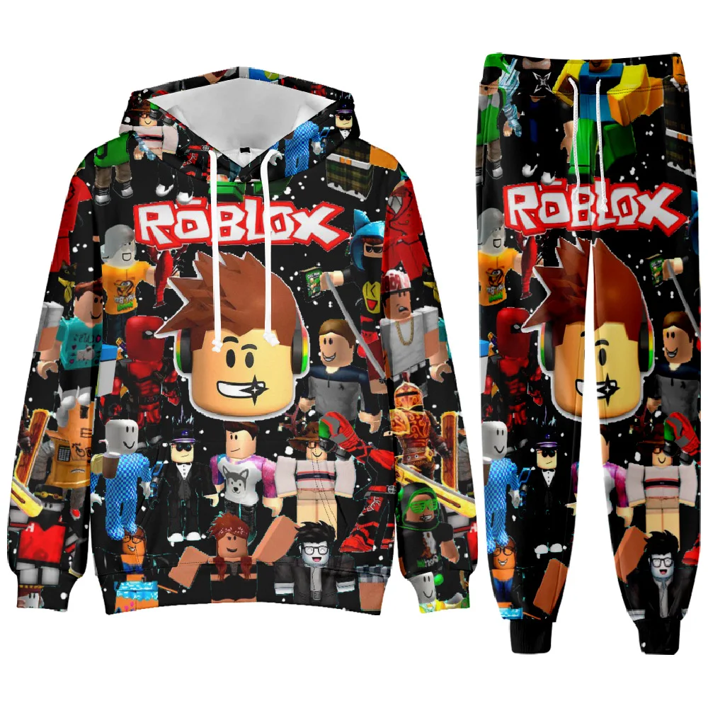 

3D New ROBLOX Children's Clothing Printed Hooded Sweatshirt and Leggings Set for Children Tiny Cottons Kids Winter 2024