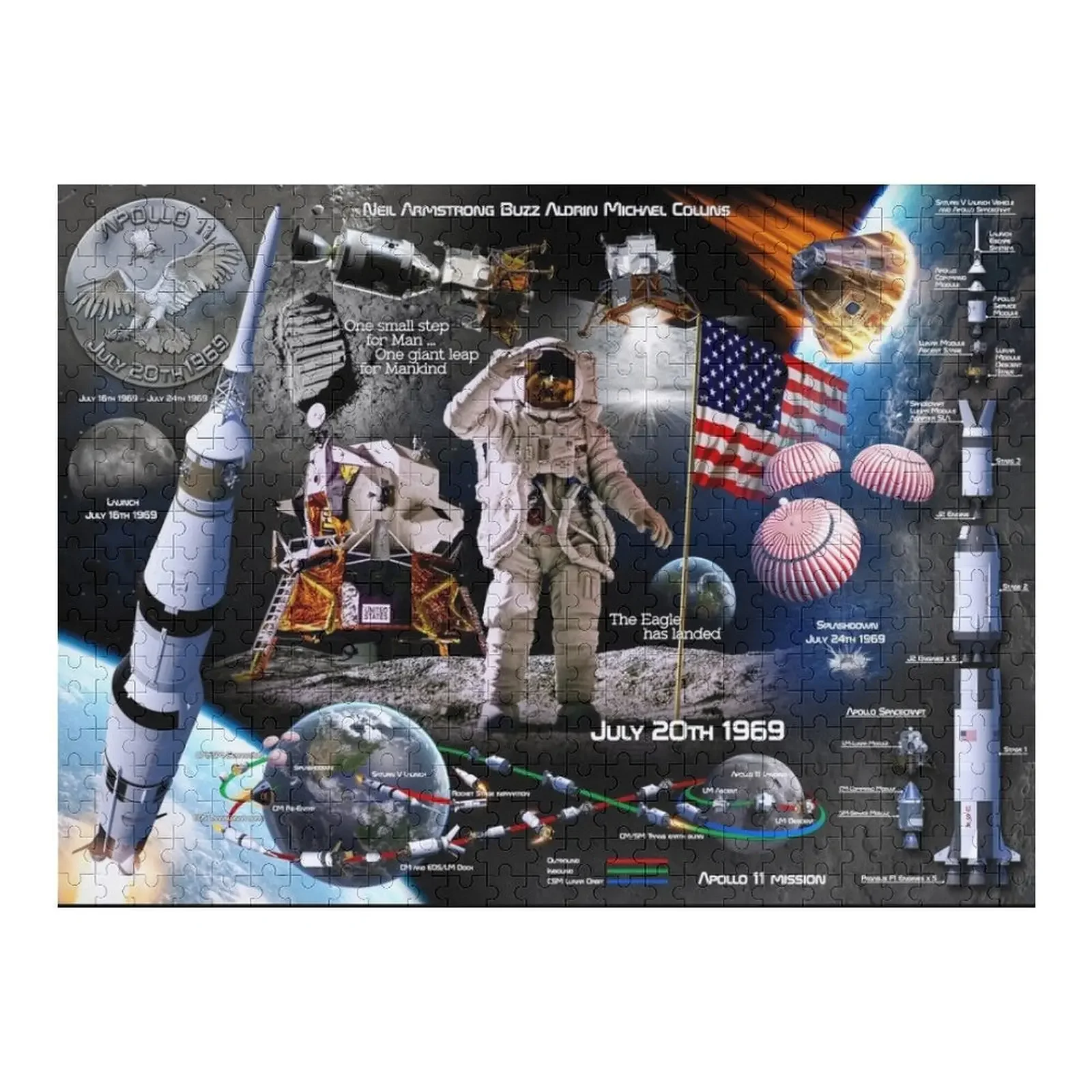 

Apollo 11 Jigsaw Puzzle Wooden Compositions For Children Name Wooden Toy Puzzle