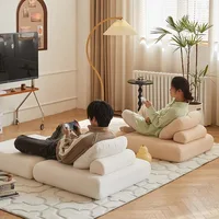 Fabric single sofa, sweet potato sofa bed, small-sized living room folding dual-use tatami, tofu block lazy sofa 3