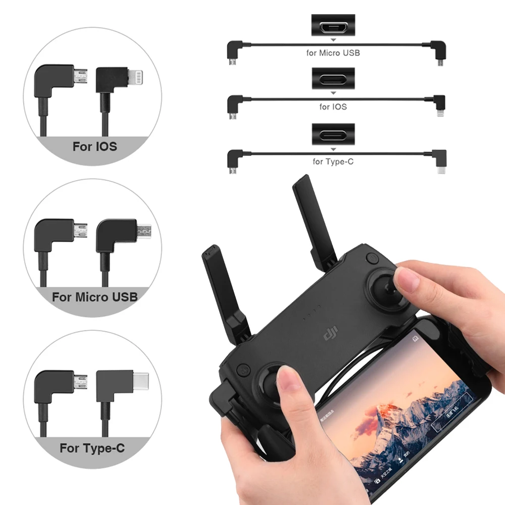 

30cm OTG Data Cable for DJI Mavic Pro/2 Zoom Pro/Mini/SE Spark Drone Connector Tablet Phone Micro-USB Wire Type-C Data Cable