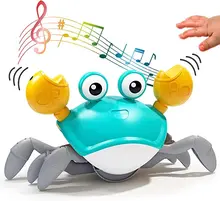  Cute Sensing Crawling Crab Baby Toys Interactive Walking Dancing with Music Automatically Avoid Obstacles Toys for Kids Toddler 