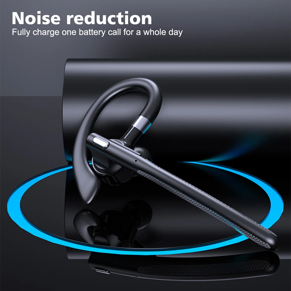 Wireless Bluetooth 5.4 Headset Ear-hook Single Ear Driving Headphone With Dual-Mic CVC8.0 Noise Cancelling Handsfree Earphones 6