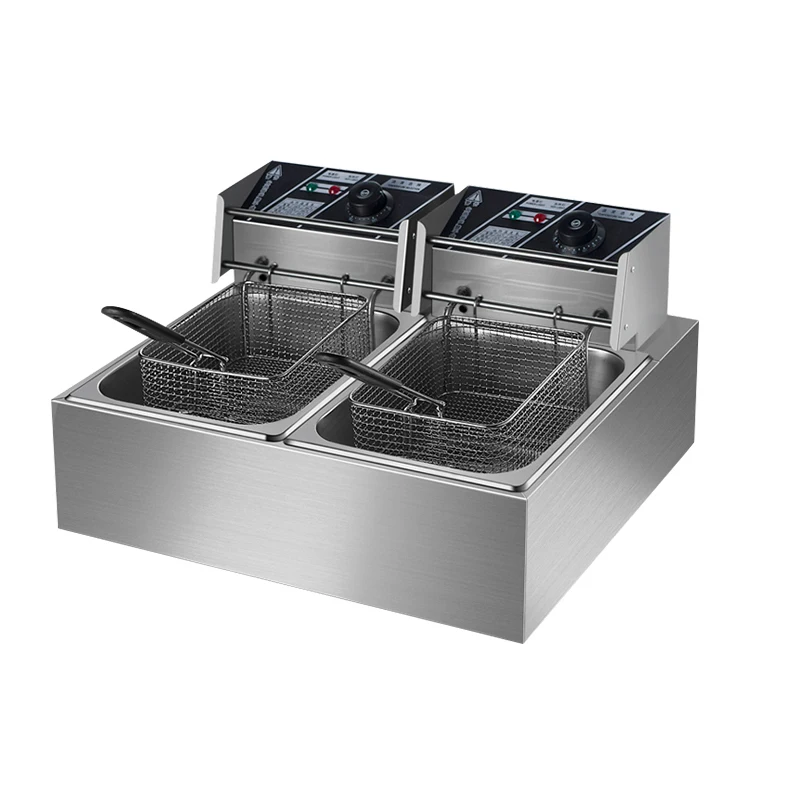 

Double Cylinder Electric Fryer 220V/5000W Fried Chicken French Fries Fryer Large Capacity Commercial Oven Fryer