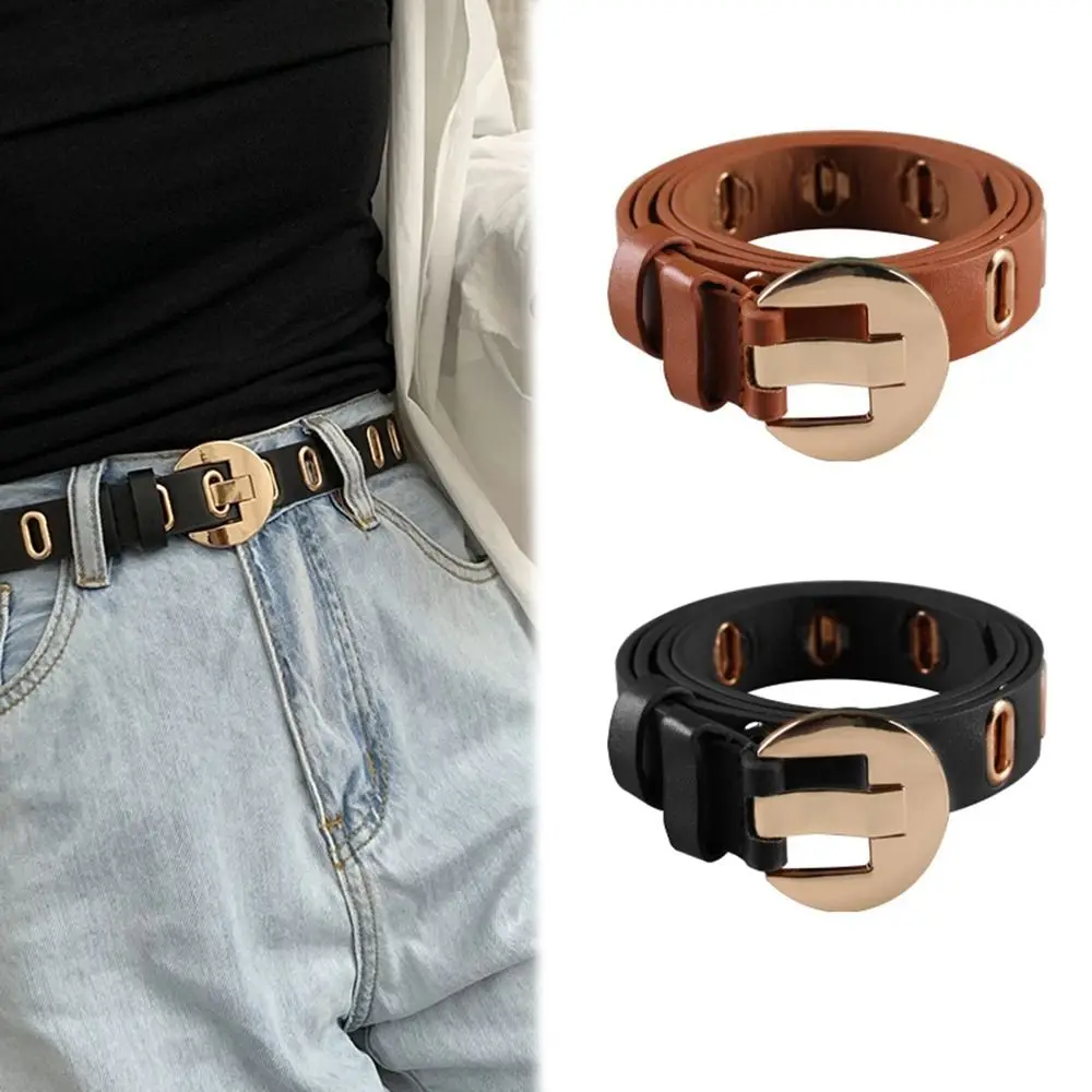 

Alloy Belts Fashion Metal Pin Buckle Belts for Men Oval Gold Waistband Men