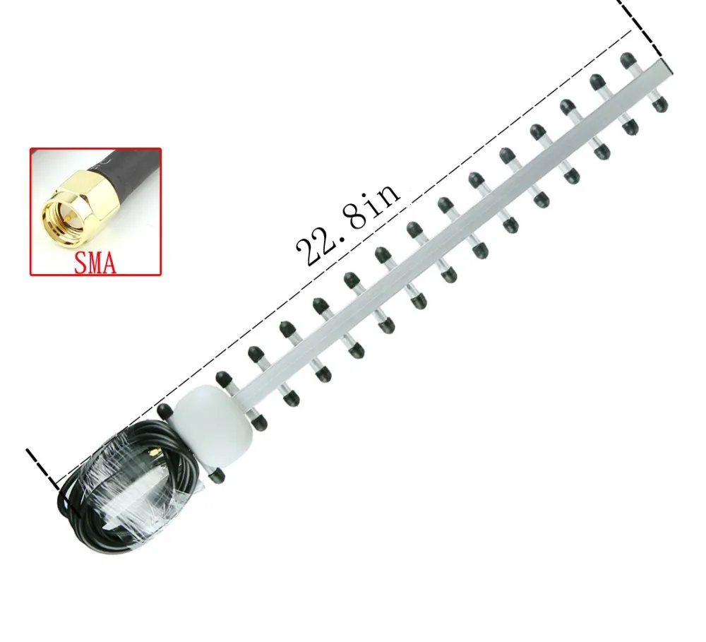 Antenna Yagi 2.4 GHz 25 DBi Direzionale A 16 Elementi – Per Router E Scheda Di Rete, Connettore RP-SMA