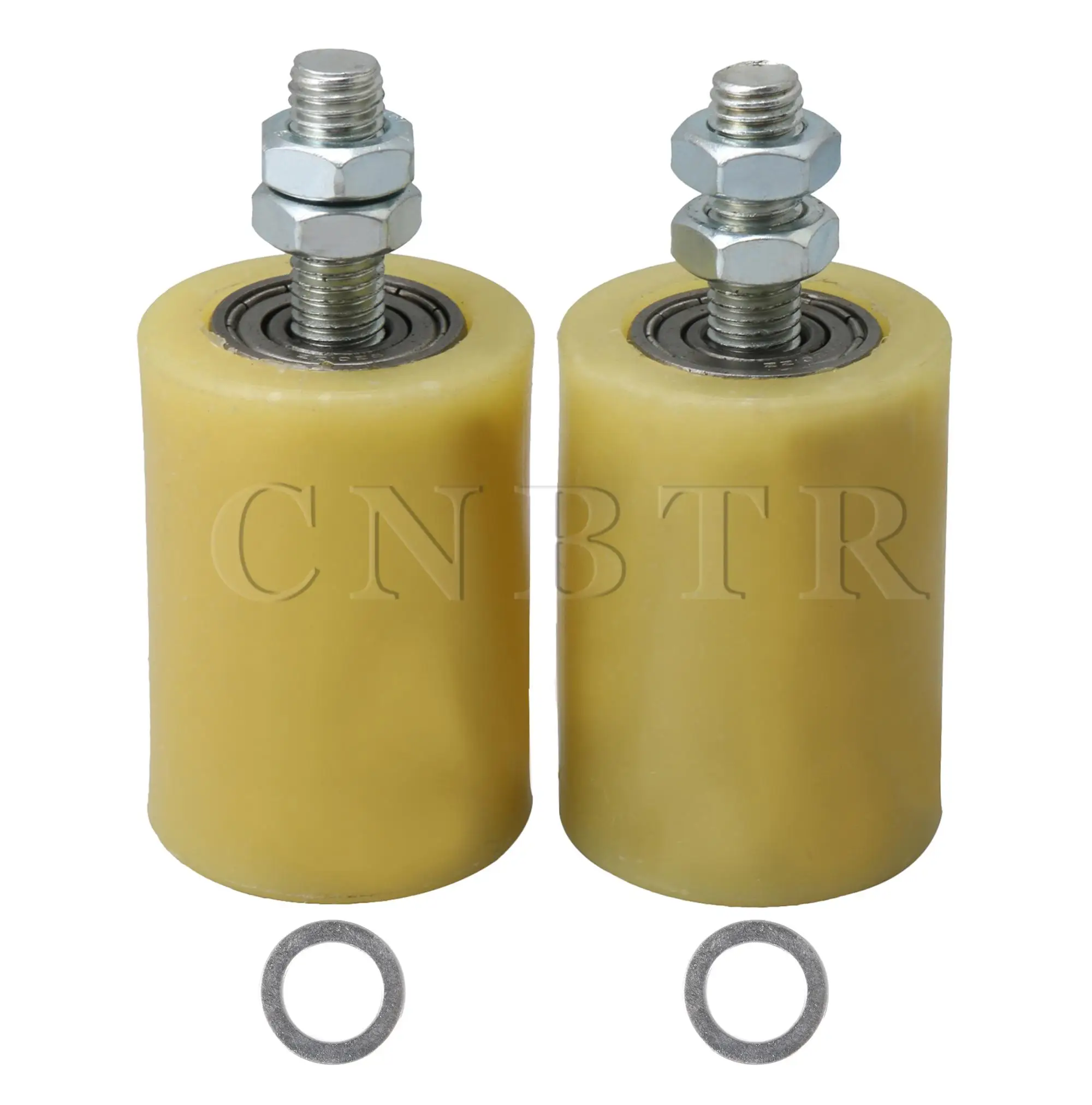

4 x Flat 50mm Dia 70mm Heigh PP Guiding Wheel with 6201 Bearing Insert