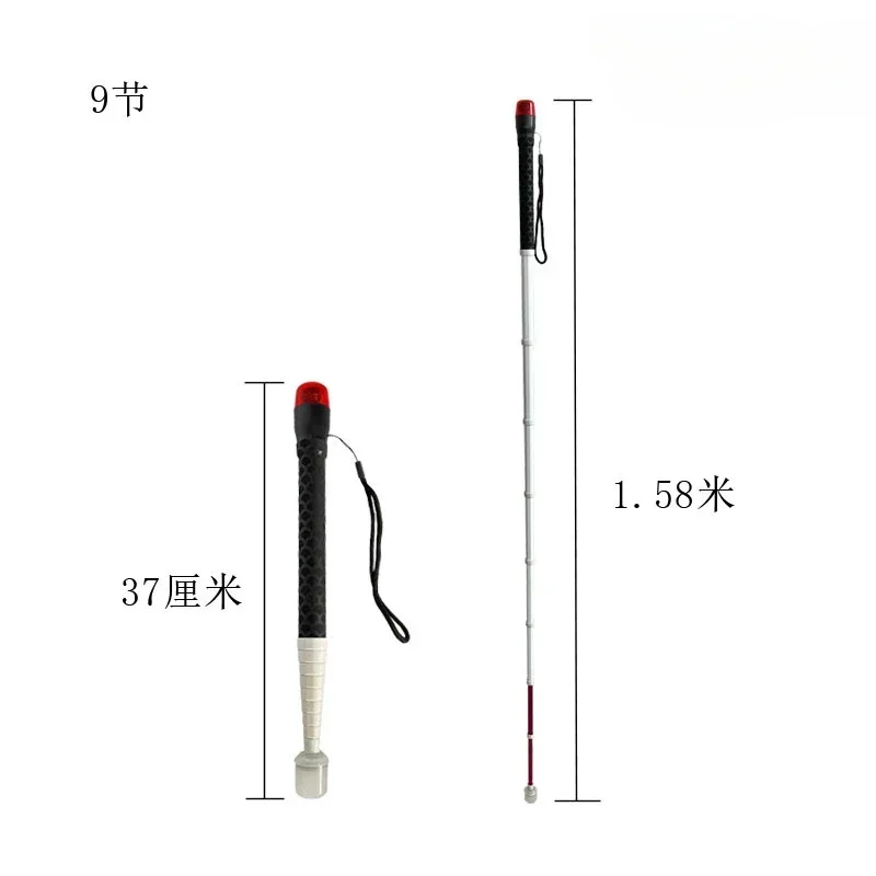 Titanium Retractable Cane With Music Alarm 32-150cm Telescopic Trekking Pole Walking Stick for the Blind Elderly Old Crutch Man