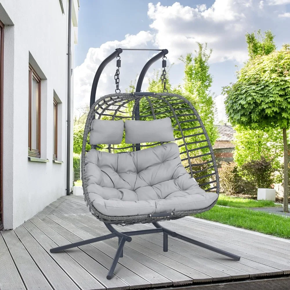 

Hammocks, Large Hand-Woven Wicker Rattan Hanging Chair for 2 People, Hammocks