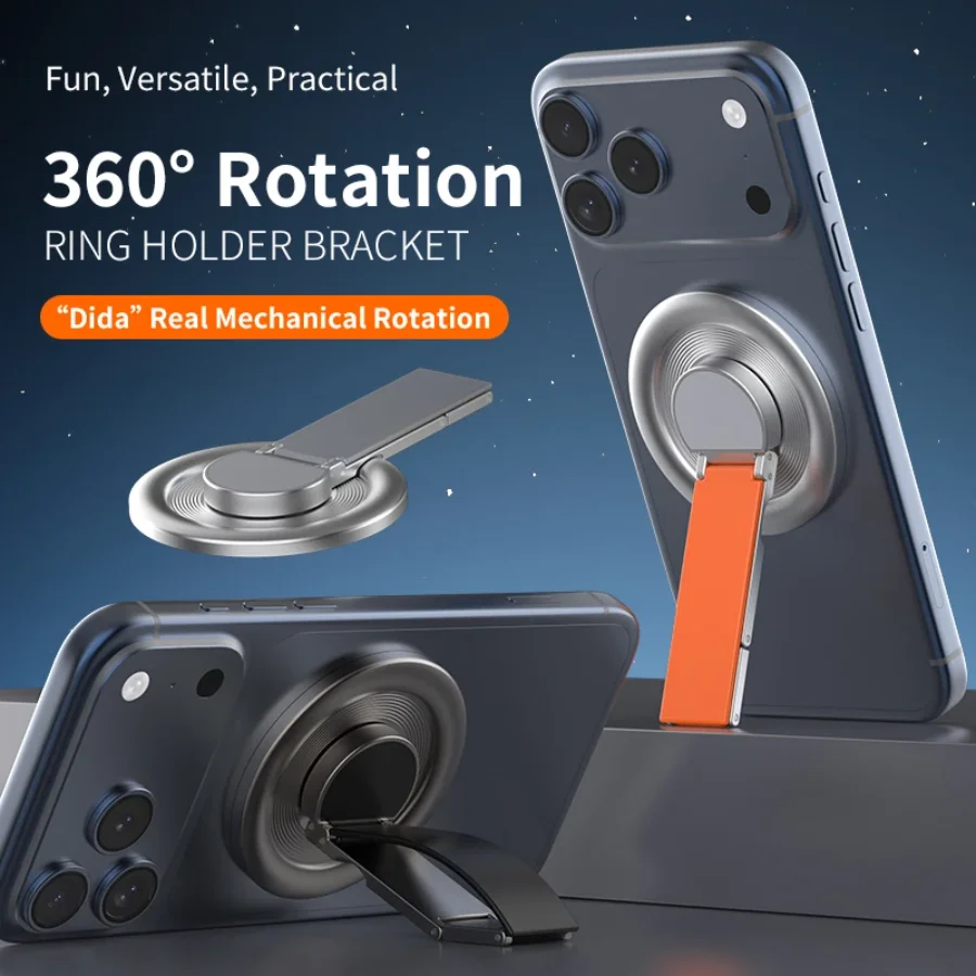 Foldable MagSafe Ring Holder - 360° Rotating Stand with Enhanced Grip for Desk, Viewing & Travel