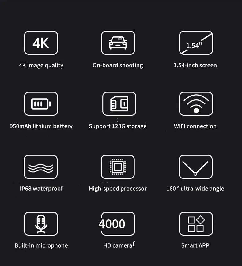Wifi Mini Action Camera V8 4K HD 60FPS with Remote Control Screen Waterproof DV Sport Camcorders Drive Recorder Wireless Webcam 5