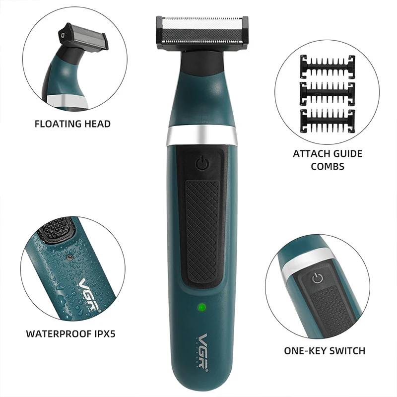 Pubic Hair Trimmer Shaver For Men Body Groomer for Groin & Balls Replaceable Blade Electric Razor IPX5 Waterproof Epilator