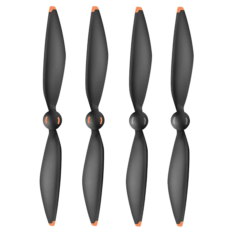 Vue rapprochée d'une hélice DJI Mavic 4 Pro montrant le design aérodynamique pour un faible bruit.