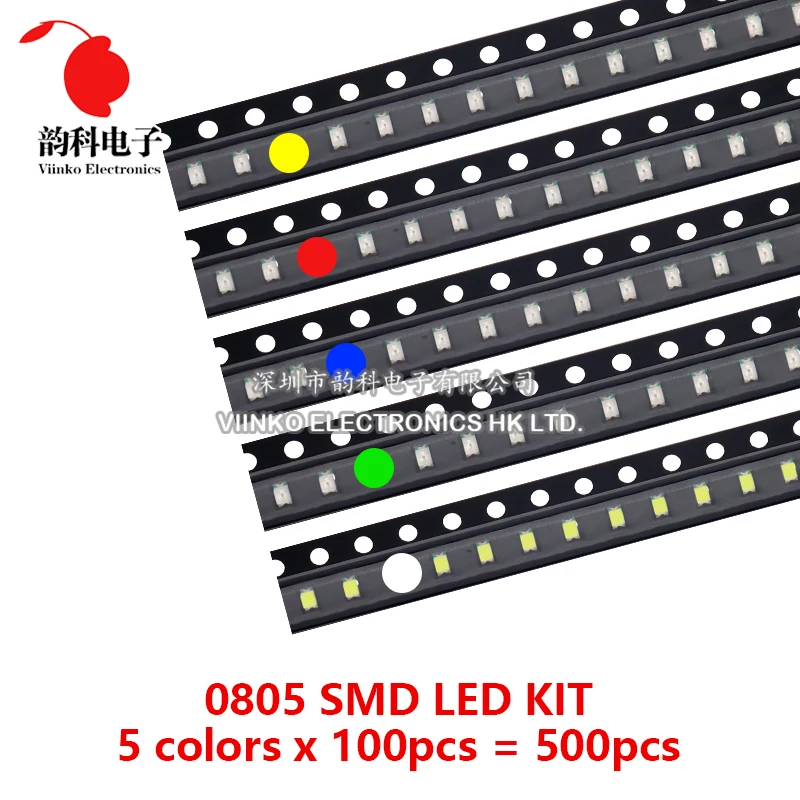 SMD LED Kit 600pcs/500pcs 5050 5730 3528 1206 0805 0603 0402 6colorsX100pcs/5colorsX100pcs Red Green Blue White Yellow Orange led light kit smd led diode kit led diode smd diode