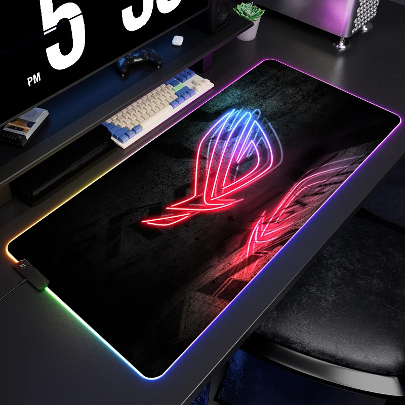 

Large Game Mouse Pad ASUS ROG Gaming RGB Mousepad Natural Rubber Soft Mousepads Hot Glowing USB LED Desk Mat Carpet Mouse XXL
