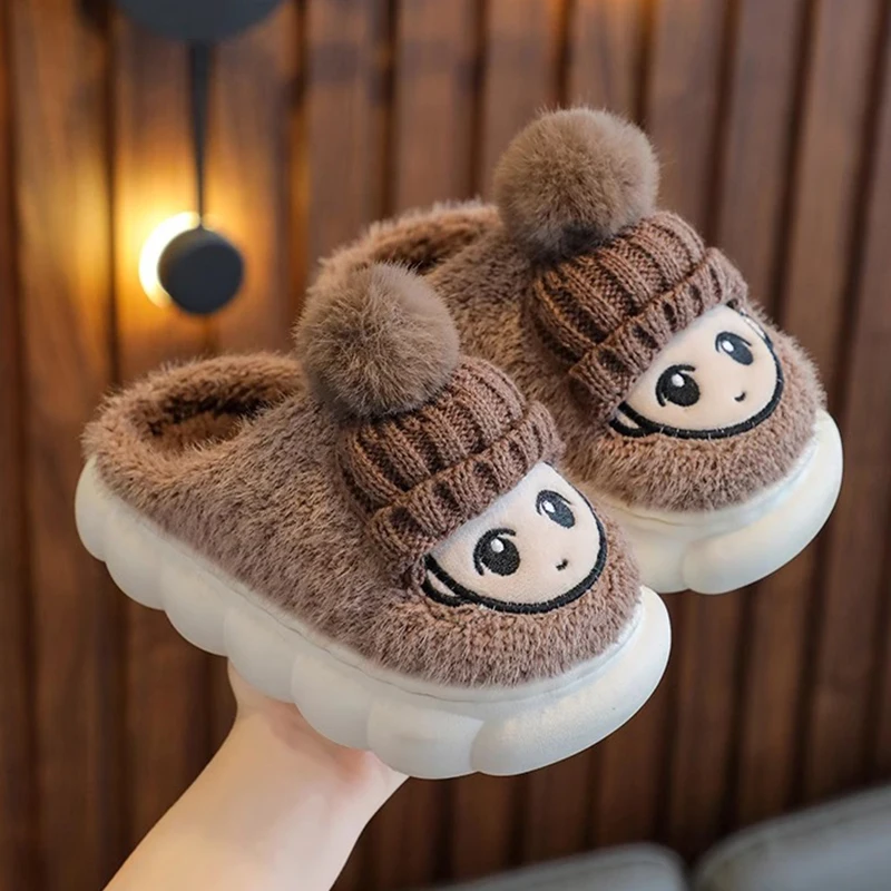Kids Slippers Children's Winter Indoor Home Cartoon Cotton Slippers for Boys and Girls