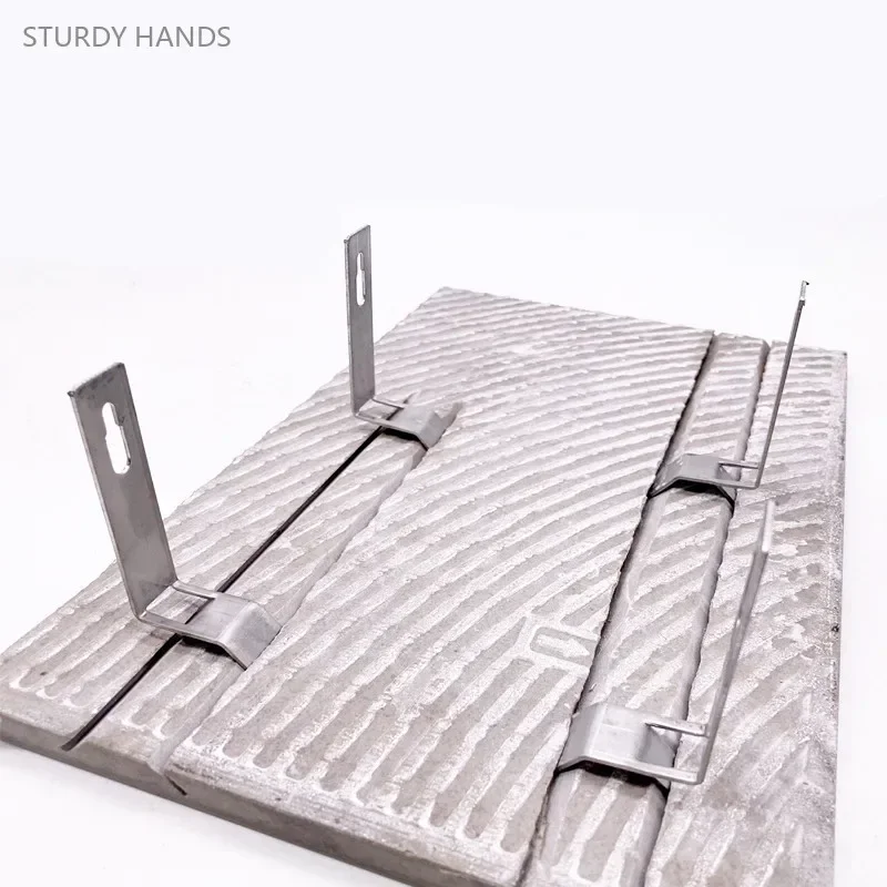 Ganci Per Piastrelle In Acciaio - Set Da 12 Con Viti E Tasselli - Nero Per Esposizione Piastrelle E Decorazioni - Foto 13