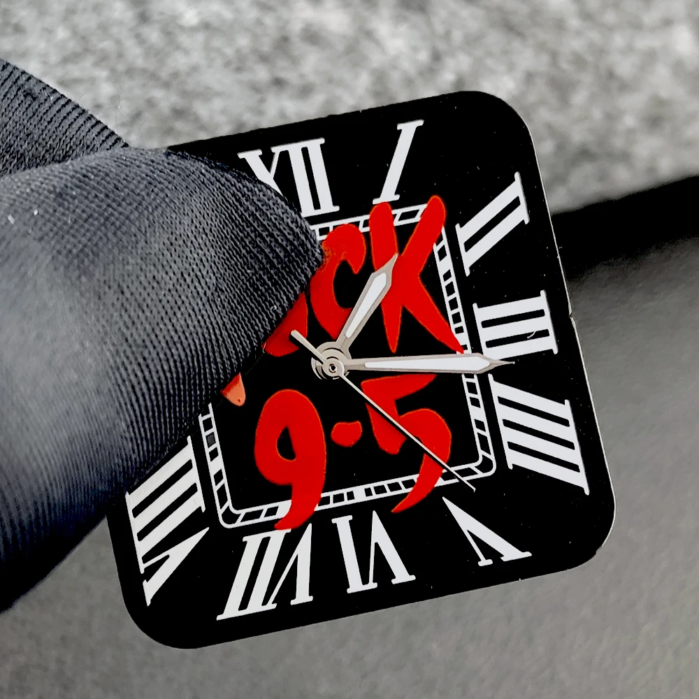 Square Dial 'Time is Money' Customized Watch Face for Premium Watch Accessories