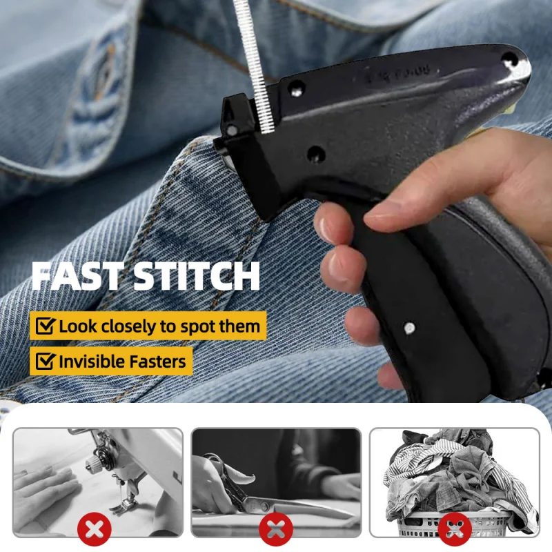 Clothing Sewing Tool Portable Quick Clothing Fixer Garment Sewing Tool Handheld Clothing Sewing Machine Mini Stitch Hemming Gun for Clothes Repair