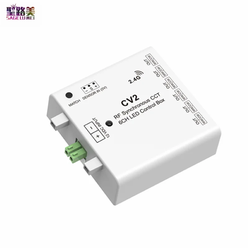 

CV2 DC 12V 6CH Channel RF & Sensor Synchronous CCT LED Control Box Controller For 2835 3528 2-wires WW+CW LED Strip Lights Tape
